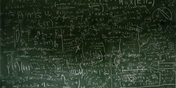 Equations on a chalkboard, decorative