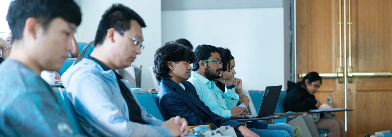 A group of students attend a seminar