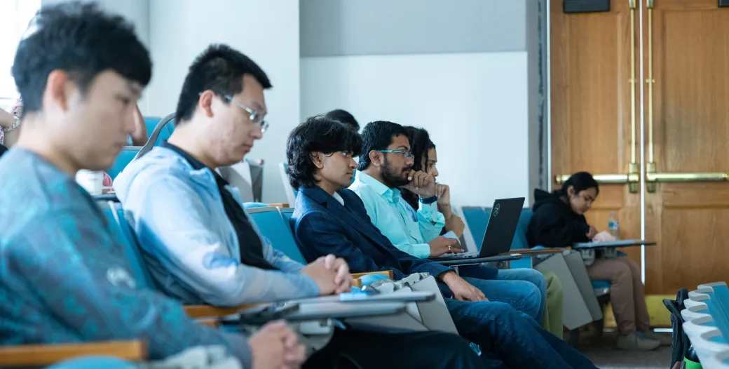 A group of students attend a seminar