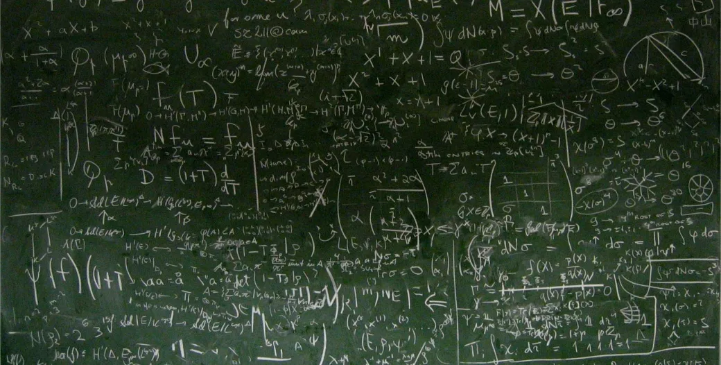 Equations on a chalkboard, decorative