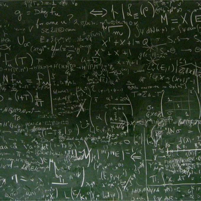 Equations on a chalkboard, decorative