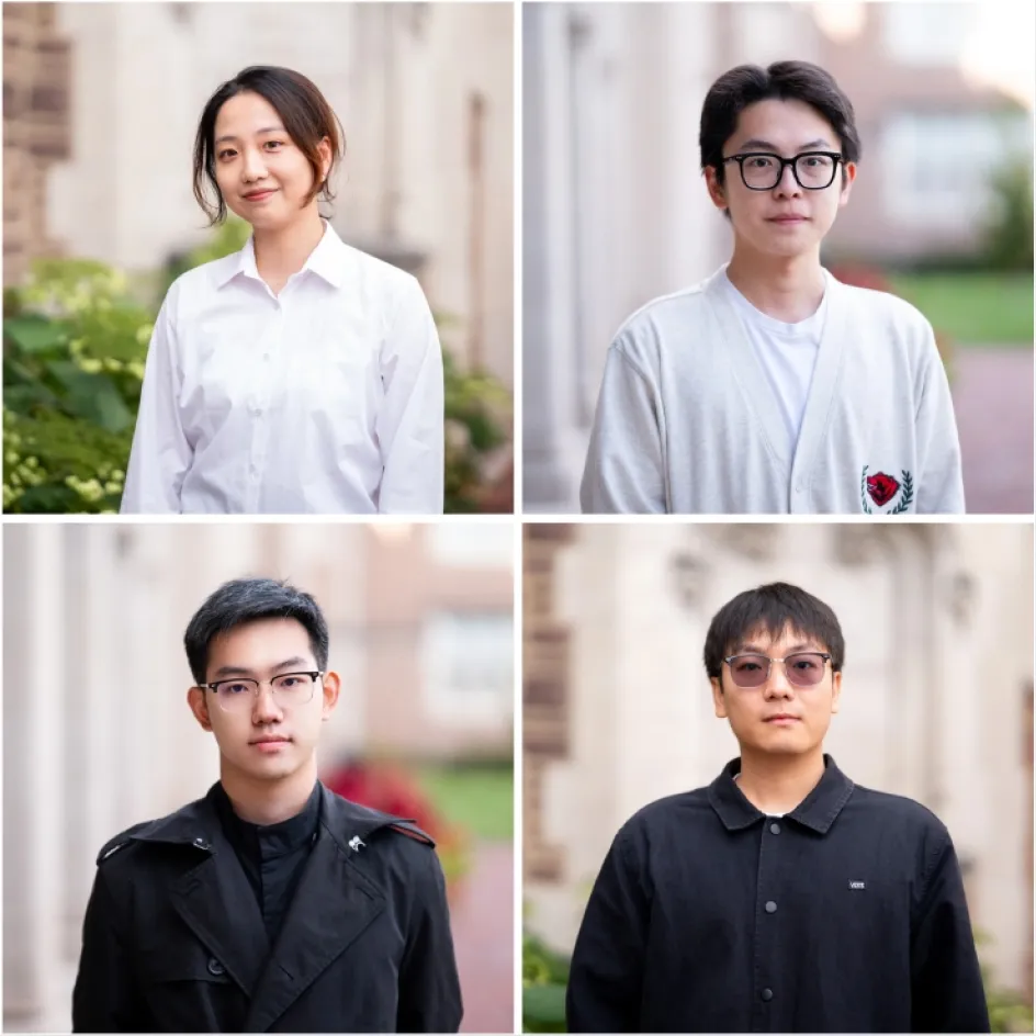 Headshots of Yutian Han, Ran Hu, Zekai Jin, and Zhaoxuan Wang